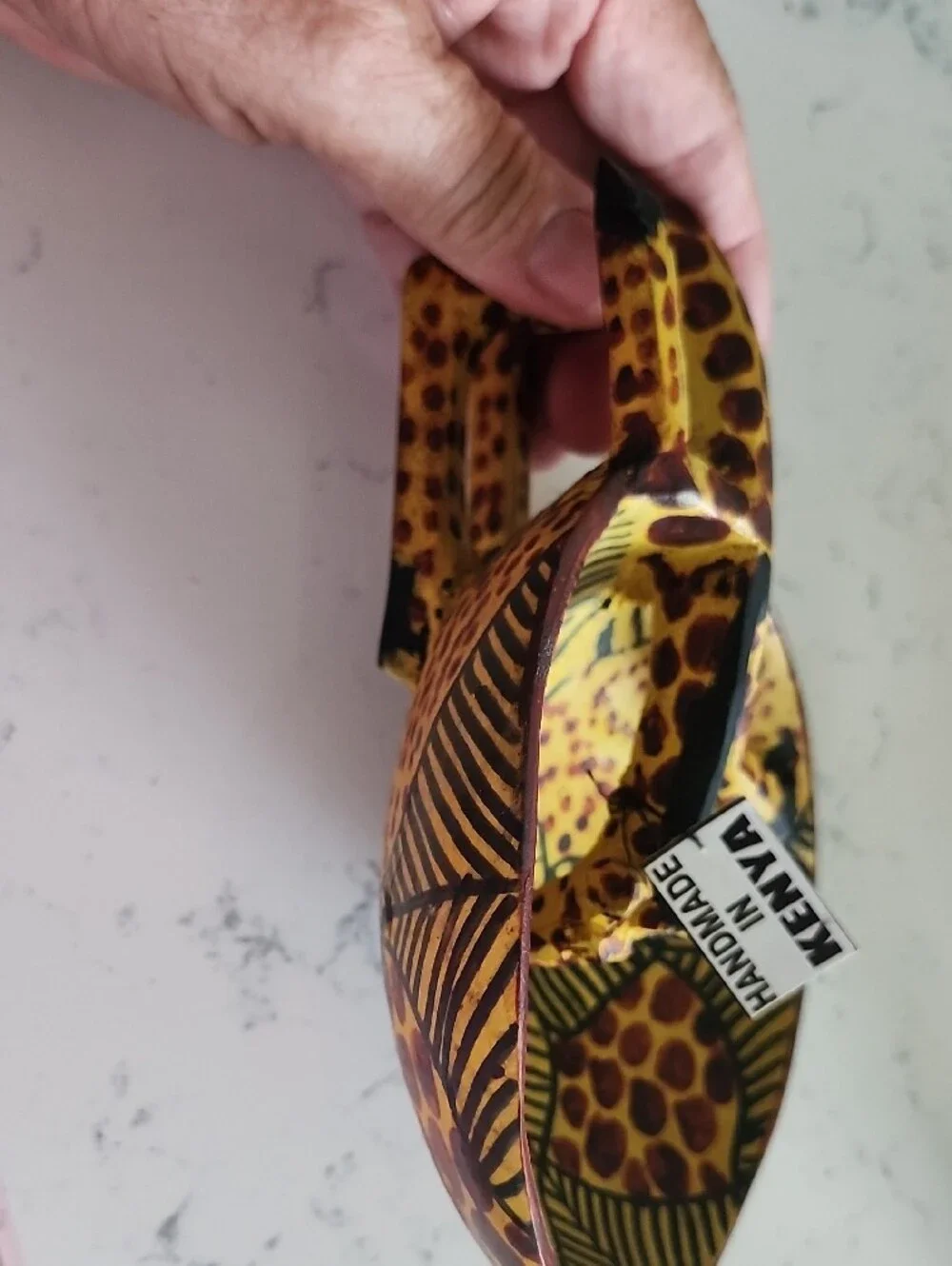 Kenya Handmade Yellow & Brown Giraffe Decorative Sculpture - Home Accents
